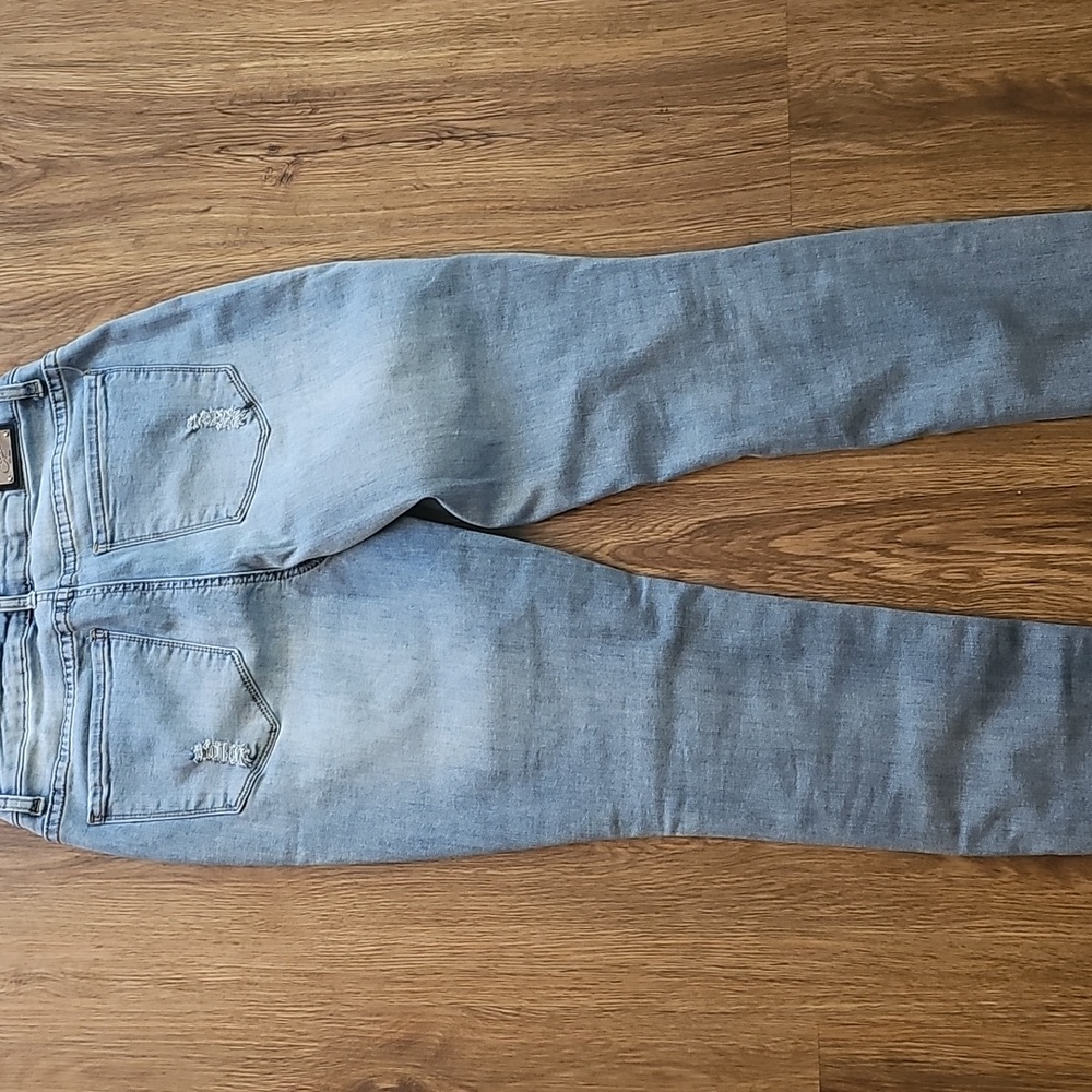 Earl Jeans White Embroidered floral design Skinny Ankle Size 8 - Picture 3 of 4